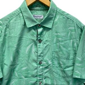 Tommy Bahama Shirt Mens Large Coconut Point Tropical Leaf Short Sleeve  Read